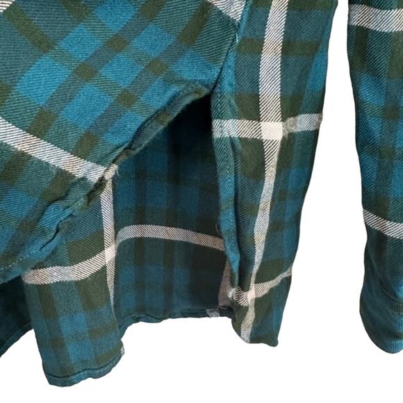 Sanctuary Blue Plaid Long Sleeve Collared Button Down Shirt Women Sz M - Picture 10 of 11